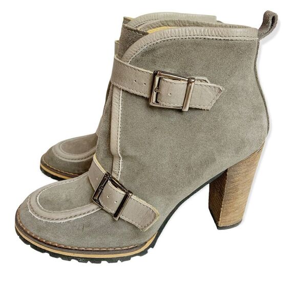 Bettye Muller Radford Suede Buckle Boots - Picture 1 of 11